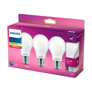 Topprodukt | E27 - Philips LED Pære - Mat - 7W - 806lm 3-pak