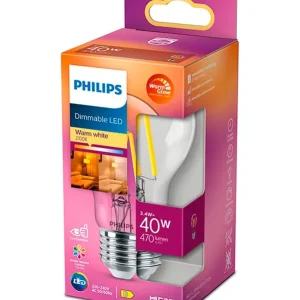 Stærkt tilbud | E27 - Philips Warm Glow LED Pære 3.4W - 470lm - CRI 90+