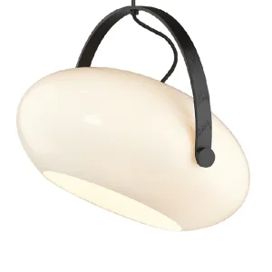 Nedsat pris | SOMMER OUTLET - Halo Design - DC Pendel - Opalic - Hvid/Sort-eg Ø40cm