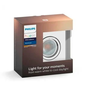 Klar til levering - HUE OUTLET - Philips Hue Milliskin Indbyg. spot - Hvid - Firkantet - U. Bluetooth