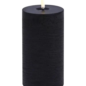 Uyuni - LED Bloklys m/smeltet look - Forest Black - Rustic - 7,8x15 cm - Mest solgt