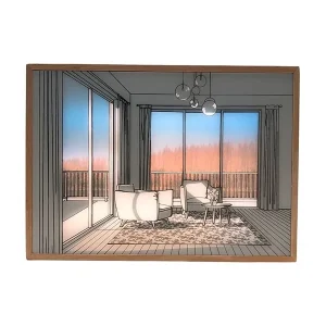 SOMMER OUTLET - LED lyskunst billede - Lys illusion - Moderne naturligt lys i stuen - Batteri - 23x17cm - Skarp pris