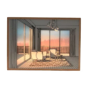 Supergod pris - LED lyskunst billede - Lys illusion - Moderne naturligt lys i stuen - Batteri - 32x23cm