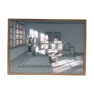 SOMMER OUTLET - LED lyskunst billede - Lys illusion - Moderne - Naturlige skygger - Batteri - 23x17cm | Køb nu