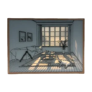 Hurtig forsendelse | LED lyskunst billede - Lys illusion - Moderne - Livlig sommer - Batteri - 32x23cm