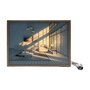 SOMMER OUTLET - LED lyskunst billede - Lys illusion - Moderne - Afslapning i sollys - Batteri - 32x23cm | Høj kvalitet