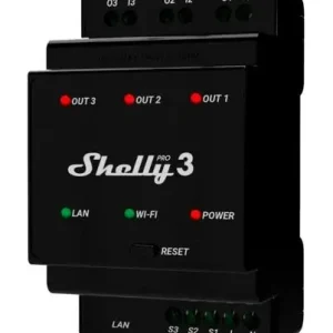 Shelly - Pro 3 - Wi-Fi Relæ, 3 Kanaler/Faser Med Potentialfrit Kontaktsæt | Kun kort tid