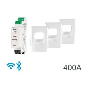 Shelly - Pro 3Em 400A - Wi-Fi 3-Faset Energimåler, 400A - Ny vare