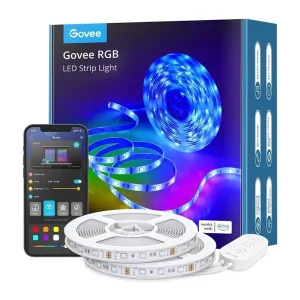 Lav pris - Govee - RGB Smart Wi-Fi and Bluetooth LED Strip Lights - 10m