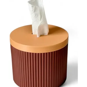 Simiu - Papirdispenser - Rund - Bordeaux Rød/Beige 13,5cm | Supergod pris