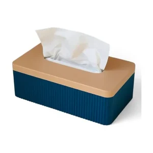 Simiu - TISSIVA - Papirdispenser - Firkantet - Navy Blå/Beige - 25 x 14cm - Topprodukt