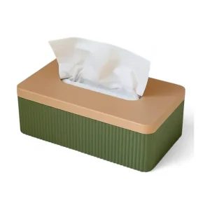Simiu - TISSIVA - Papirdispenser - Firkantet - Oliven Grøn/Beige - 25 x 14cm - Begrænset antal