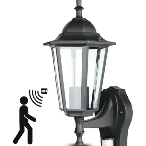 V-Tac udendørs væglampe med sensor - IP44, E27 fatning, uden lyskilde – 3 års producentgaranti - Nyt i sortimentet