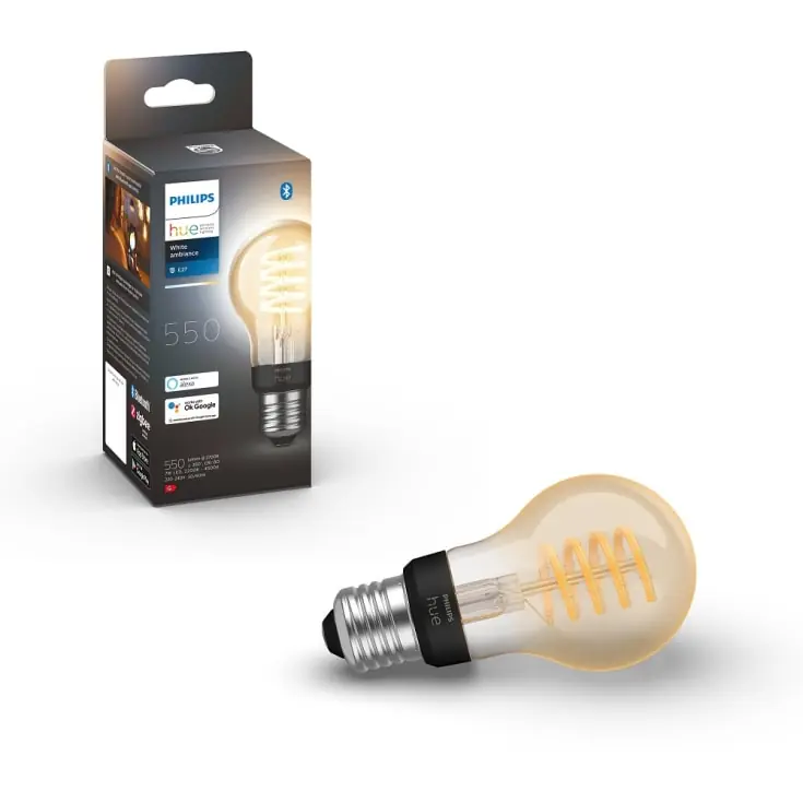 Topkvalitet | Philips Hue White Ambiance E27 standardpære, 2200K-6500K, 7W