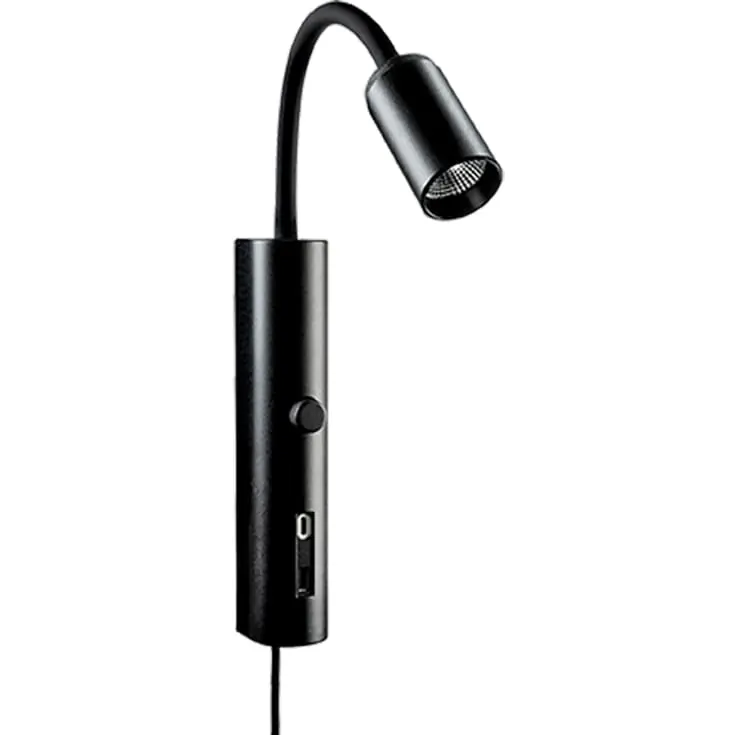 Begrænset antal | SG Tube væglampe med USB, 2700K, sort