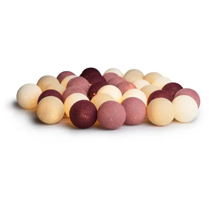 Bestil nemt | Iris Lights Dusty Pink lyskæde, 35 kugler