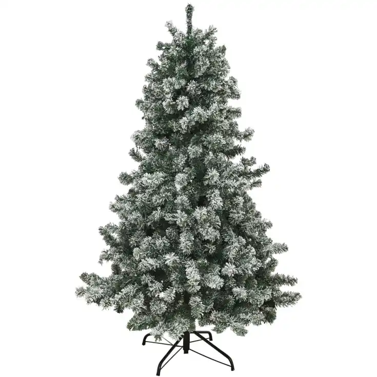 Bedste pris | Nordic Winter Frost kunstigt juletræ med lys, 180 x 118 cm
