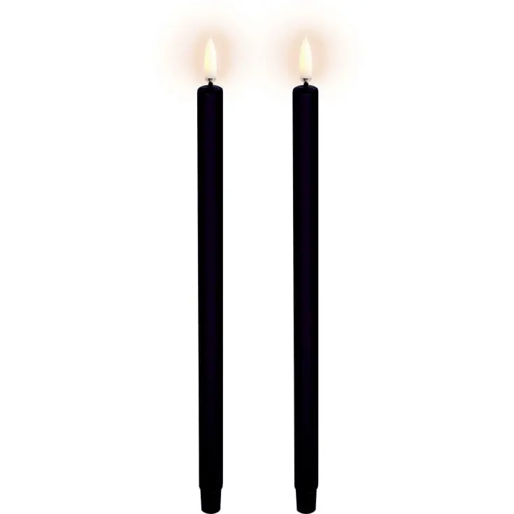 Premium | 6 stk Uyuni LED kronelys, batteri, sort