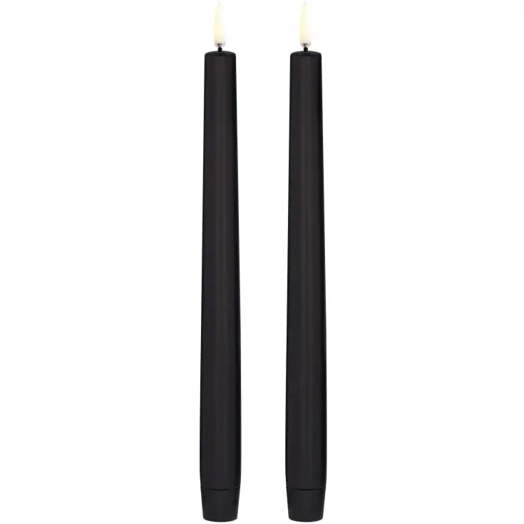 6 stk Uyuni LED kronelys, batteri, sort - Tilbuddet slutter snart
