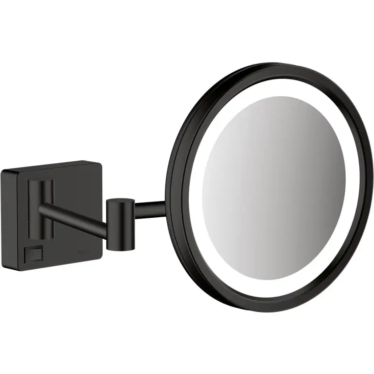 Tilbudspris - Hansgrohe AddStoris makeup spejl med lys, mat sort