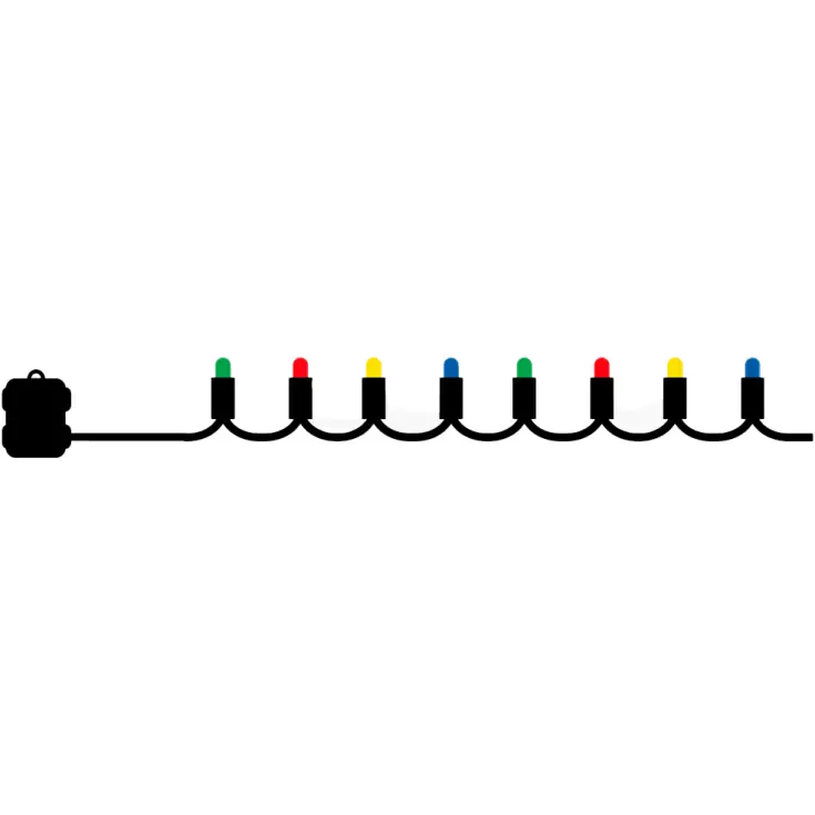 Kun få tilbage - Sirius Easy-Line udendørs lyskæde, batteri, 40 farvede lys, 3,9 meter