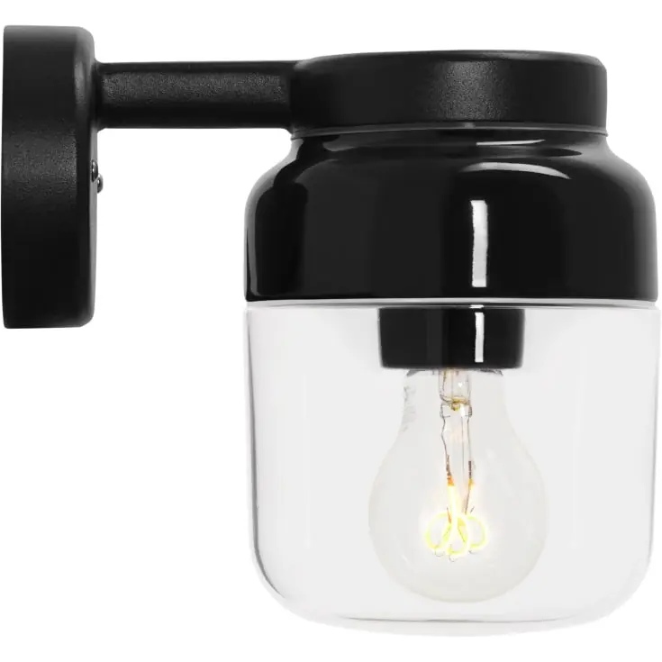 Kun i begrænset tid - Ifö Electric Ohm væglampe, sort/klar