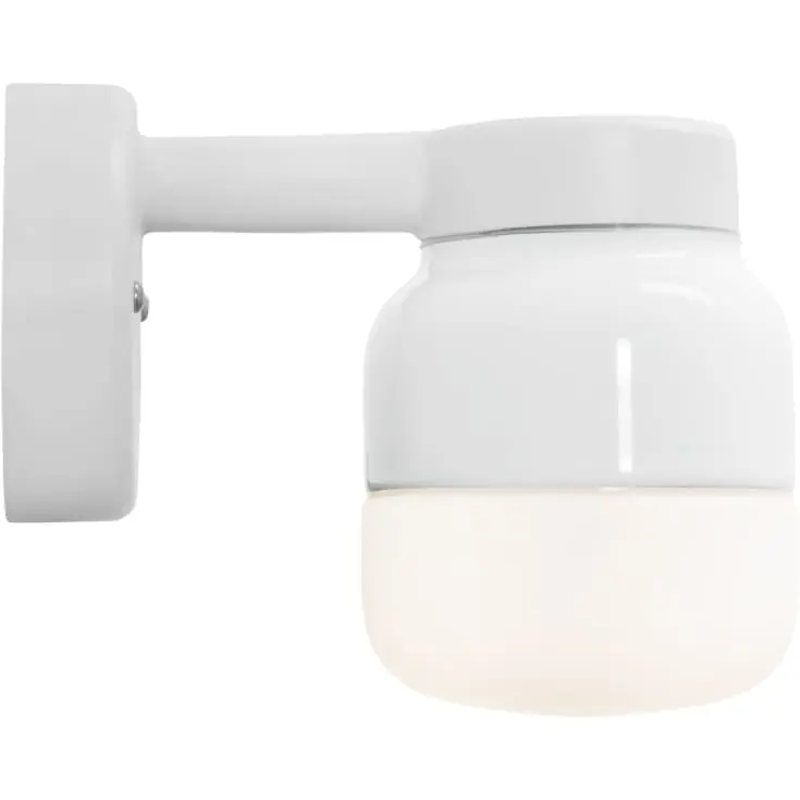 Toppris - Ifö Electric Ohm væglampe, hvid/opal