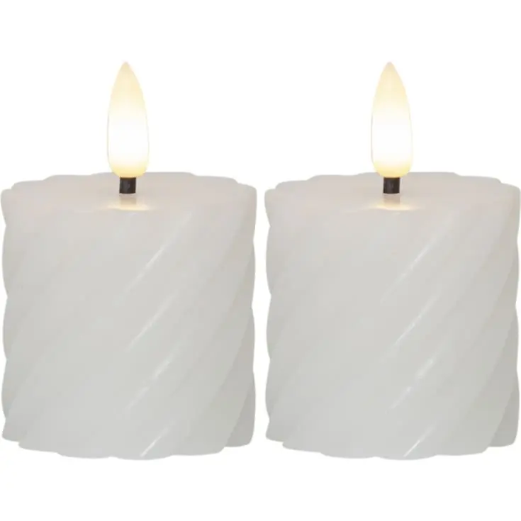 20 stk Star Trading Flamme Swirl LED bloklys, batteri, hvid | Næsten udsolgt