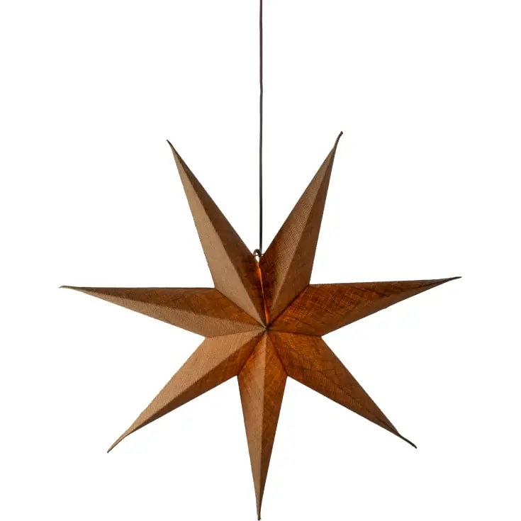 Konstsmide julestjerne med lys, 60 cm, brun - Spar mere