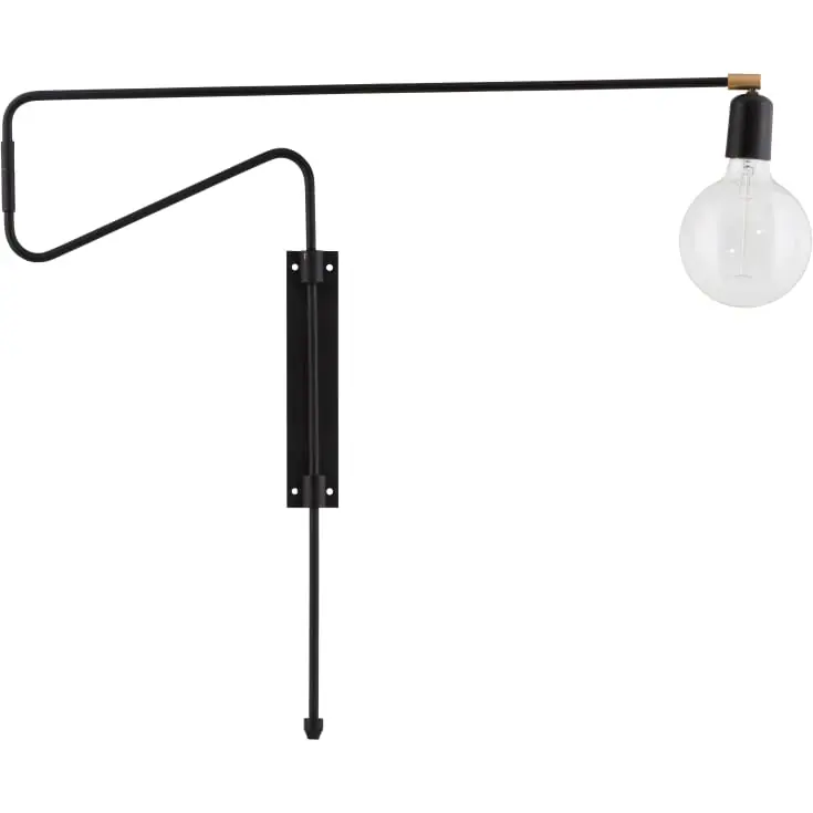 House Doctor Swing væglampe, 70 cm, sort | Rabat