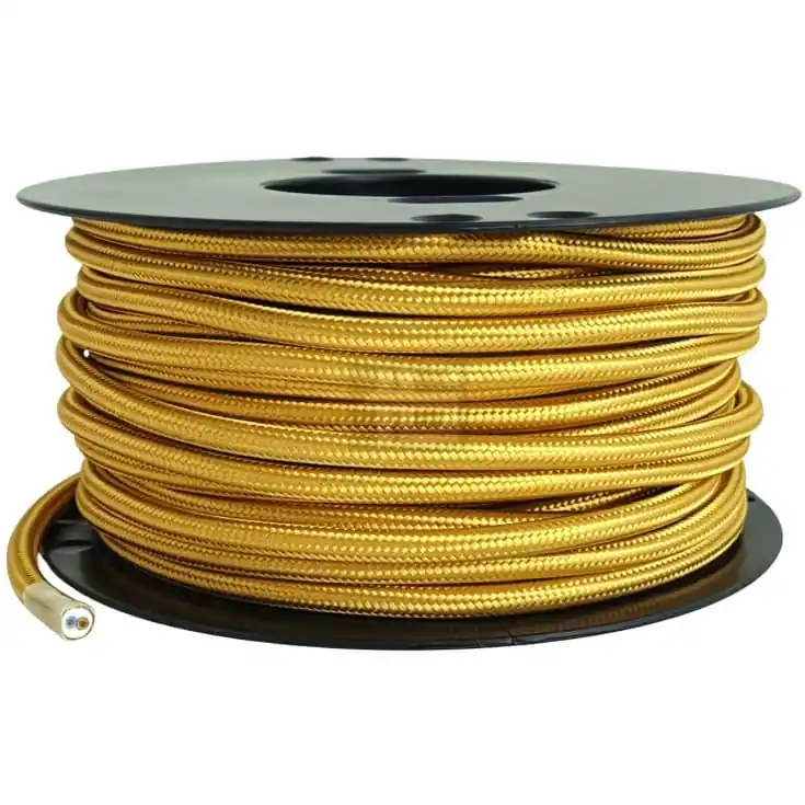 TBI stofledning, 2x0,75 mm², guld, metervare - Direkte fra fabrikken