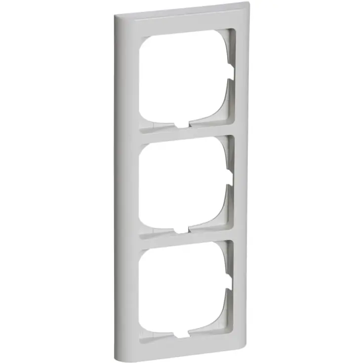 Udsalg - LK Fuga Softline 63 ramme, 3 modul, lodret, lysegrå
