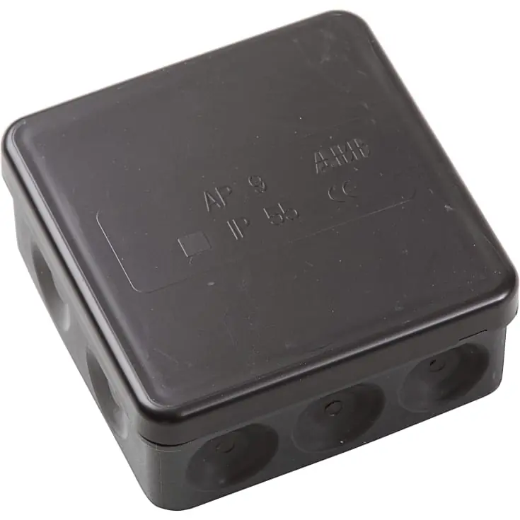 ABB AP9 forgreningsdåse, 86x86x39 mm, sort | Kun i begrænset tid