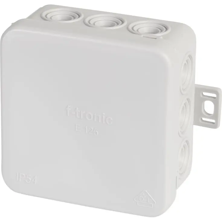 Fordelagtig pris - F-tronic E125 samledåse, 75x75x40 mm, lysegrå