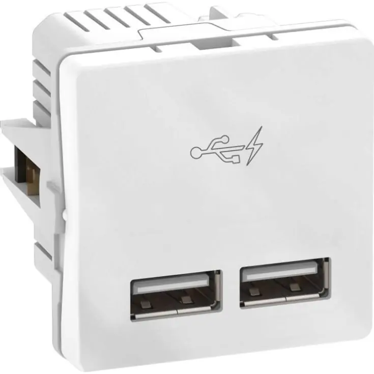 Tidsbegrænset tilbud | LK Fuga 2xUSB 2,1A 1 modul, hvid