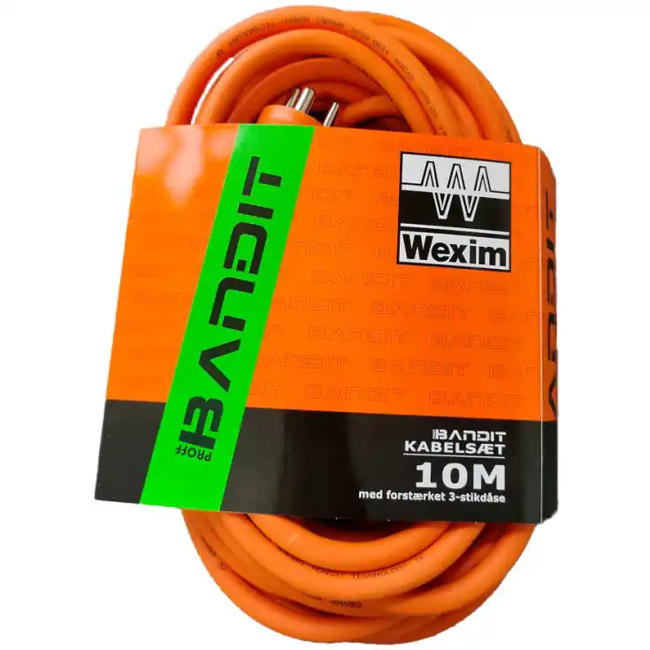 Kundernes favorit | Wexim forlængerkabel med stikdåse, 3G1,5 mm², 10 meter, 230V