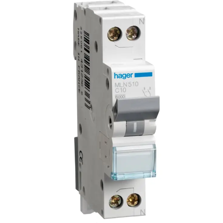 Anbefalet valg | Hager Automatsikring C 1P+N 1M, 10A