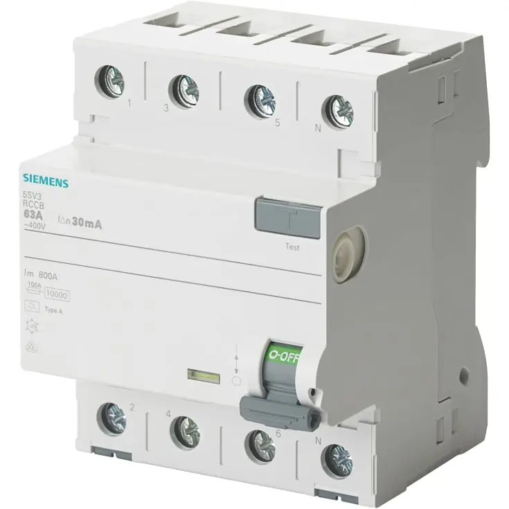 Populær - Siemens 5SV PFI relæ A, 4P, 40A