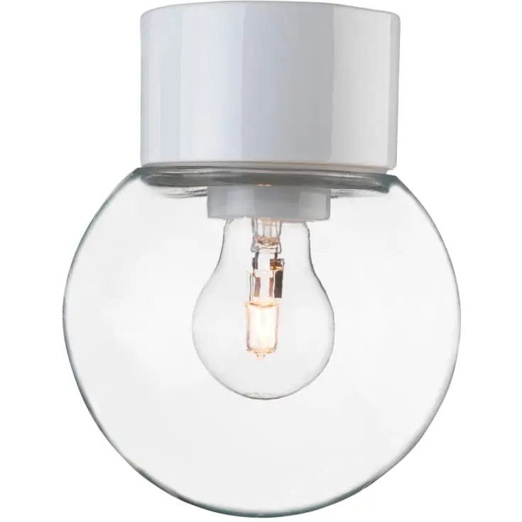 Ifö Classic Globe loftlampe, Ø15 cm, hvid/klar | Dagens tilbud