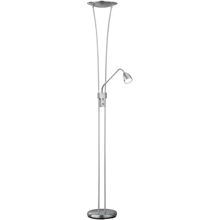 Favorit blandt kunder | Trio Lighting Arizona gulvlampe, børstet stål
