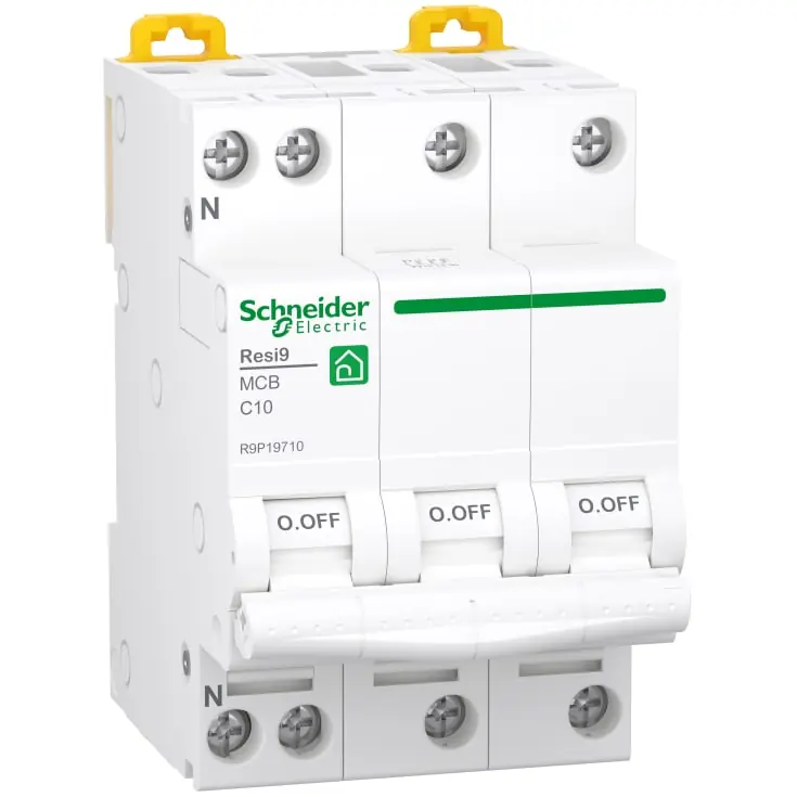 Bedst sælgende | Schneider Electric Resi9 bolig automatsikring C 4P, 10A