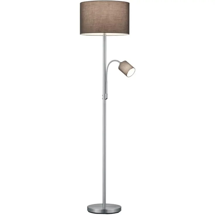 Bestil nemt | Trio Lighting Hotel gulvlampe med læselampe, grå