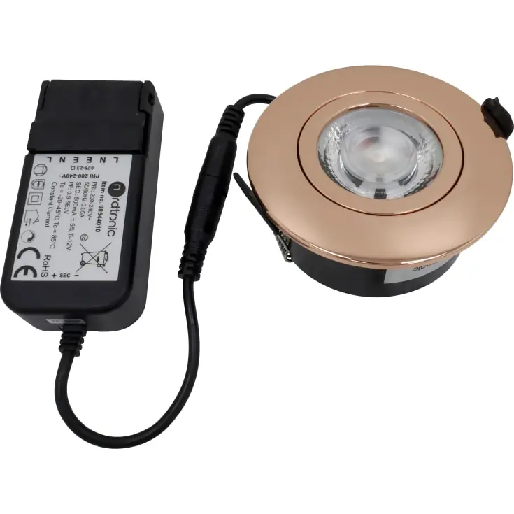 Anbefalet valg | Nordtronic Low Profile Flexible udendørs indbygningsspot, driver, Ø7,5 cm, kobber, 3000K