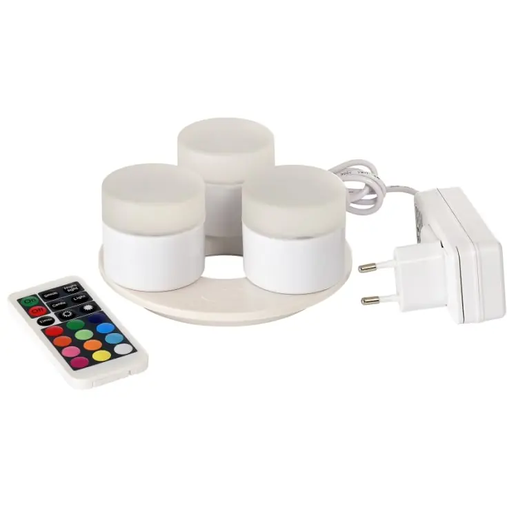 Duni Mini genopladelige LED indsats, farvet lys, 3 stk. | Kundernes favoritter