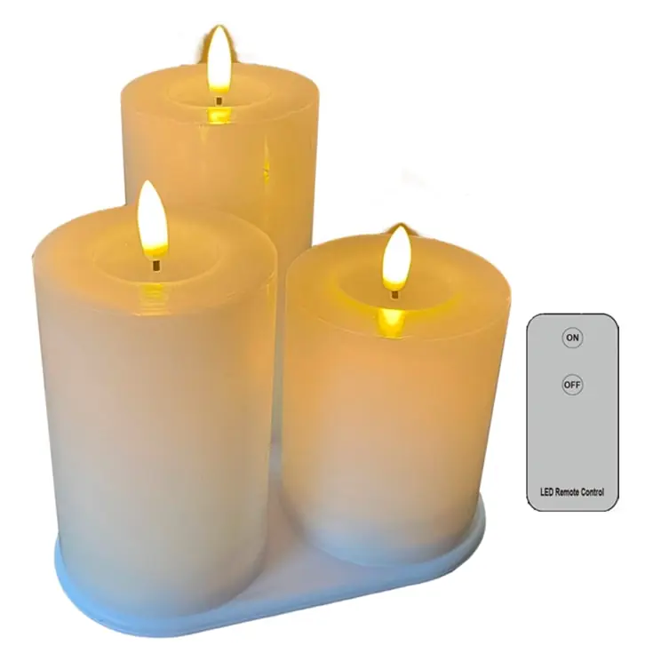 Veli Line LED bloklys, genopladelig, 3-pak - Bedst sælgende