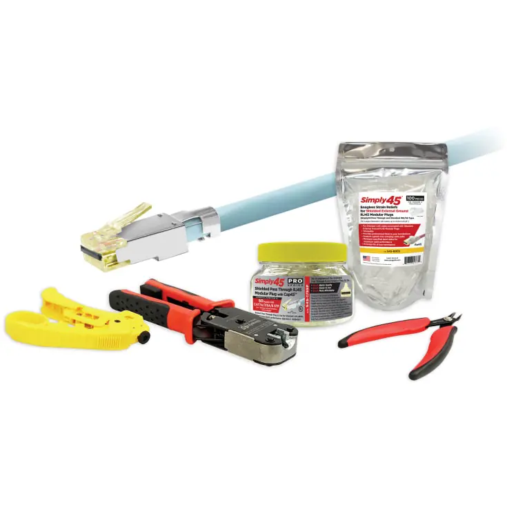 Simply45 RJ45 starter kit CAT6/7, alt til at komme i gang, skærmet | Godt tilbud
