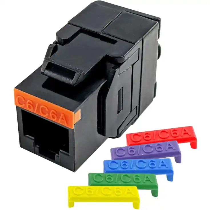 Simply45 RJ45 Keystone konnektor, CAT6A/6, uskærmet, sort - På lager
