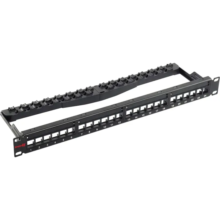 Bestseller | Simply45 RJ45 Patchpanel Rack 24 Port, unloaded, skærmet