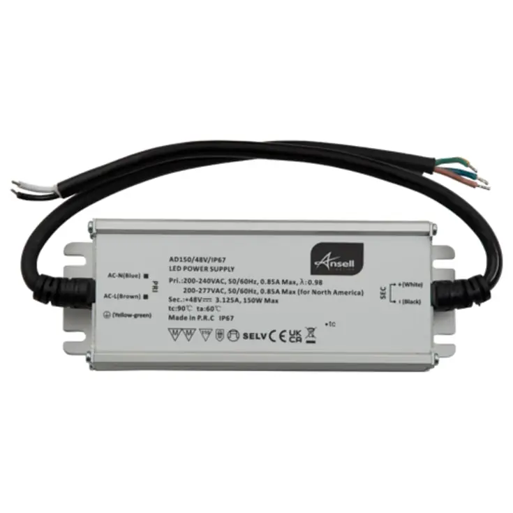 Så længe lager haves | Ansell Lighting udendørs LED driver, 48V, 150W