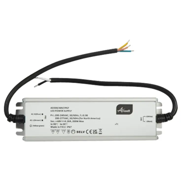 Ansell Lighting udendørs LED driver, 48V, 200W | Bedst sælgende